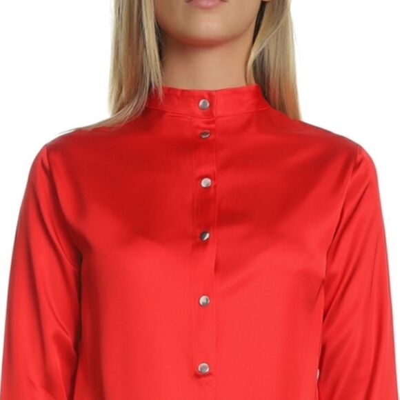 MAISON SCOTCH Red Satin Miscellaneous Reversible Long Sleeve Blouse New Size XS - Picture 6 of 6